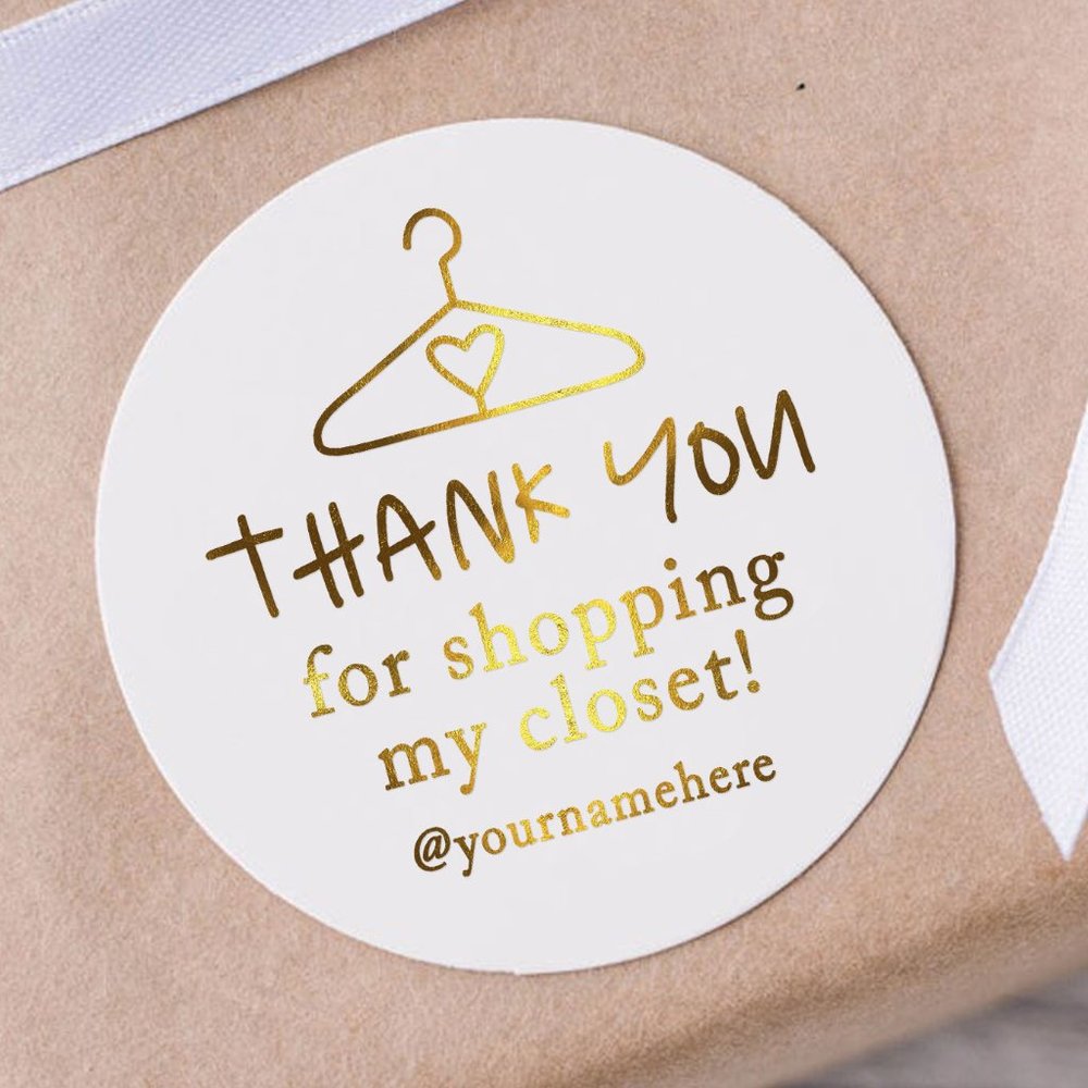 Thank You For Shopping My Closet! Stickers & Labels with your custom text